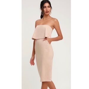 Lulu’s Lots of Love strapless midi dress